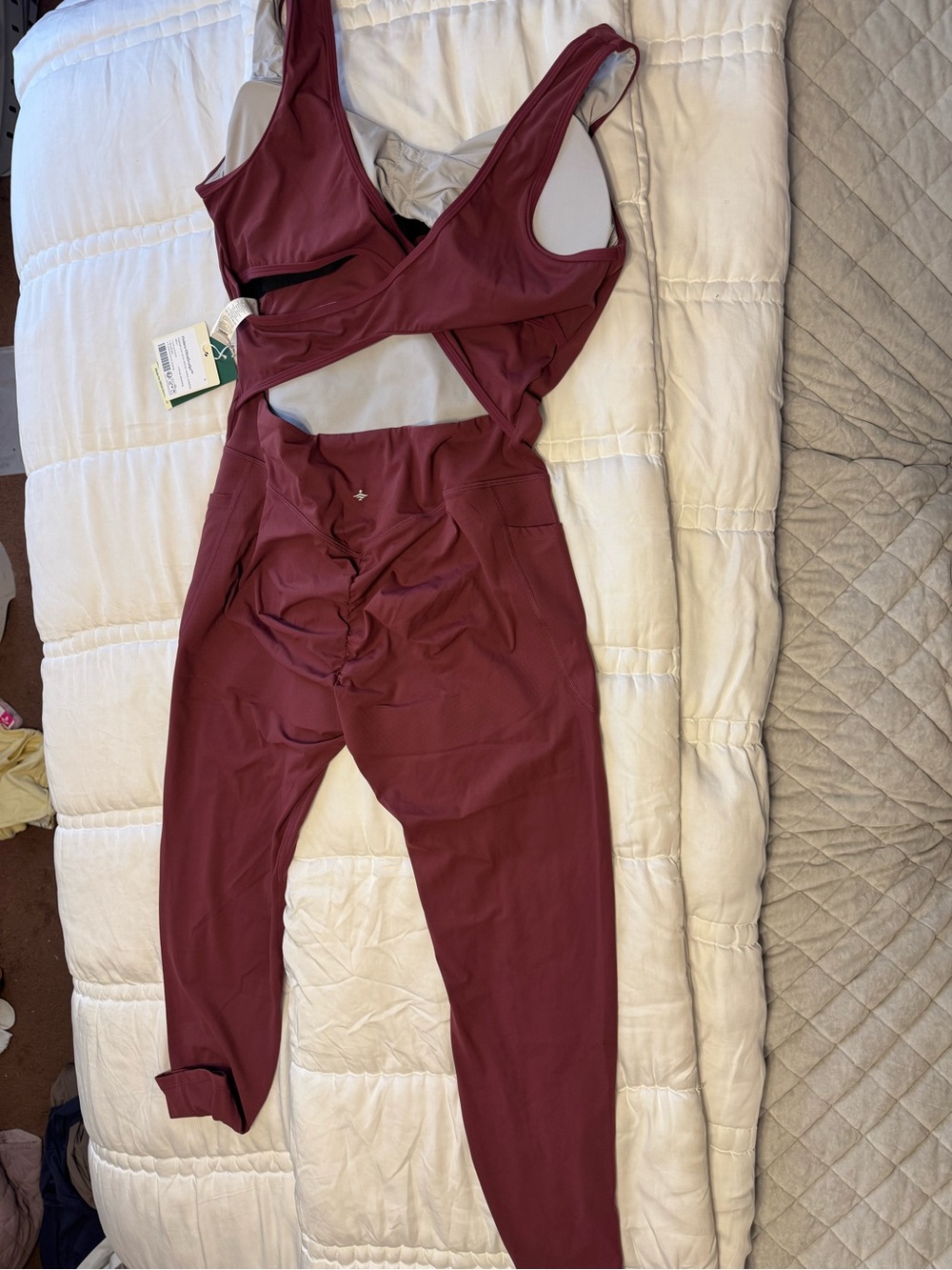 HALARA Maroon 7/8-Length Jumpsuit - Picture 3 of 7